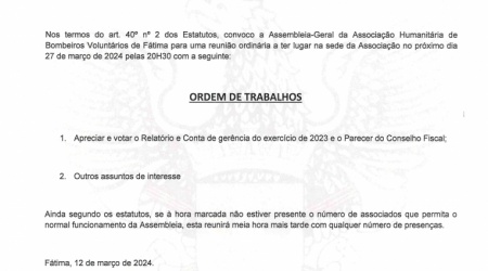 Assembleia Geral Aprovao de contas 2023